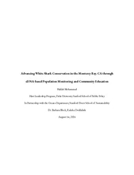 Advancing White Shark Conservation in the Monterey Bay, CA through eDNA-based Population Monitoring and Community Education