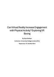 Can Virtual Reality Increase Engagement with Physical Activity Exploring VR Boxing
