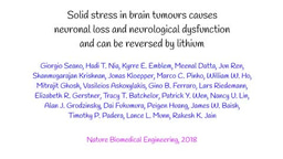 Solid stress in brain tumors and neurological dysfunction