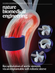 Recapitulation of aortic stenosis via an implantable soft robotic sleeve