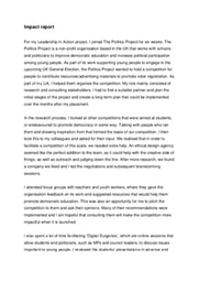  2021 Laidlaw Scholars - Mairead Maguire - Reflective Report (Summer 2)