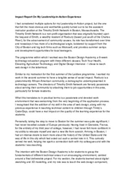 2022 Laidlaw Scholars - Luke Rabbitte - Reflective Report (Summer 2) 