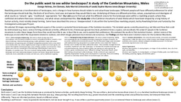 James Clemoes - Do the public want to see wilder landscapes? A study of the Cambrian Mountains, Wales