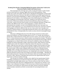 Breaking Down Borders (Progress Report)