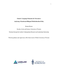 Ontario’s Language Education for Newcomers: Analyzing a Paradoxical Bilingual Multiculturalism Policy
