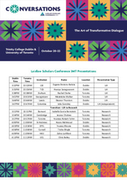Laidlaw Scholars Conference 3MT Schedule