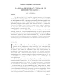 Article publication - 'Illiberal Democracy: The case of Democratic Erosion' 