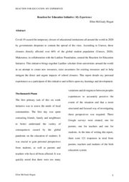 Reaction for Education Initiative Report 