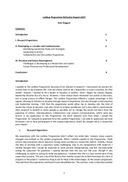 Laidlaw Reflective Report