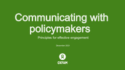 Communicating with Policymakers