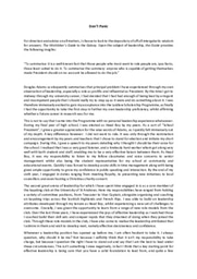 Changleng Laildaw Leadership Essay - Dont Panic