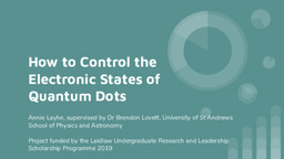 How to Control the Electronic States of Quantum Dots Presentation