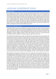 Laidlaw Leadership Essay