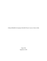 Lifting the Blindfold: Investigating Urban Dalit Women's Access to Justice in India
