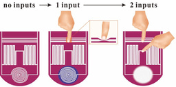 Materials tactile logic via innervated soft thermochromic elastomers