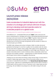 SuMo Launches Strategic Joint Venture with Eren Groupe