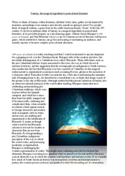 fantasy the magical ingredient to post colonial literature