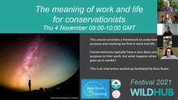 WildHub Festival 2021 workshop - the meaning of work and life for conservationists