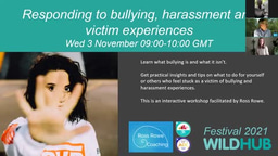 WildHub Festival 2021 Workshop Recording - bullying, harassment and victim experiences 