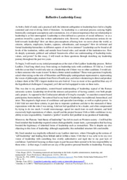 Reflective Leadership Essay