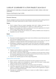 Laidlaw Leadership in Action Project Essay