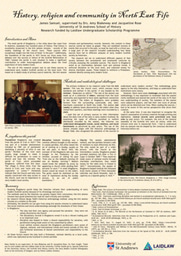 History, religion and community in North East Fife, Laidlaw Research Poster, JS