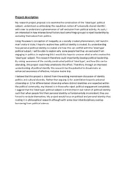 Original Laidlaw research project proposal