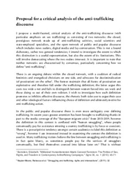A critical analysis of anti-trafficking discourse
