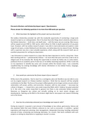 Personal Reflections & Laidlaw Impact Report, 2020-2021