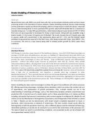 Kinetic Modelling of Mesenchymal Stem Cells