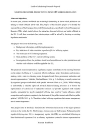 Research proposal: Learning from other jurisdictions to improve EU lobbying regulation