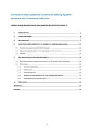 Learning from other jurisdictions to improve EU lobbying regulation