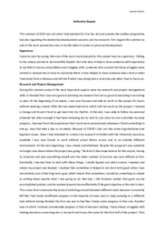 Reflective Report Summer 1