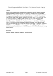 Phenolic Compounds In Potato Skin: Source of Variation and Prebiotic Property