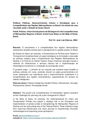 Políticas Públicas Desenvolvimento Urbano e Estratégias para a Competitividade das Regiões Metropolitanas_ Um estudo de caso sobre o Estado de Goiás