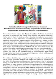 WildRoots: FASHION DESIGN & ENVIRONMENTAL AWARENESS - Press Release!