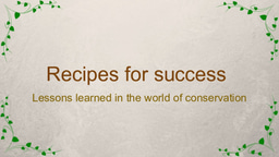 Recipes for Success