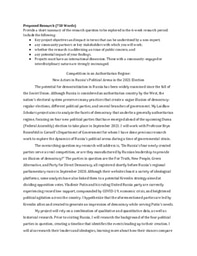 Summer 1 Research Proposal: Legitimacy of Russian Opposition Parties