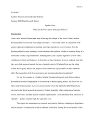 Laidlaw Write-up – Summer 2021