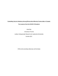 Combatting Vaccine Hesitancy Among Ethnocultural Minority Communities in Canada: Five Lessons from the COVID-19 Pandemic
