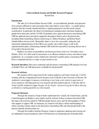 Universal Basic Income and Reddit - Research Proposal