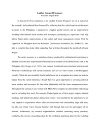 Final Laidlaw Summer II Summary