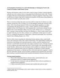 Substance Use in the context of Canada's Youth Justice System Research Proposal (Nhu Huynh)