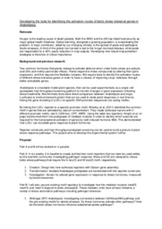 Research Proposal: biotic stress tolerance genes in 
Arabidopsis.