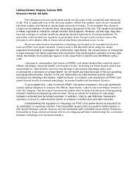 Laidlaw Research Interest, Summer 2021