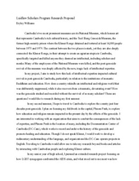 Laidlaw Scholars Program Research Proposal