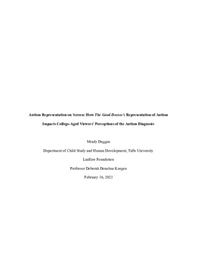 Autism Representation on Screen: How The Good Doctor’s Representation of Autism Impacts College-Aged Viewers’ Perceptions of the Autism Diagnosis