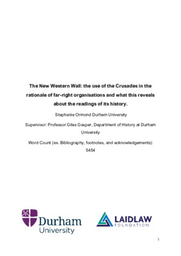 Research Paper: The New Western Wall: the use of the Crusades in the rationale of far-right organisations and what this reveals about the readings of its history.