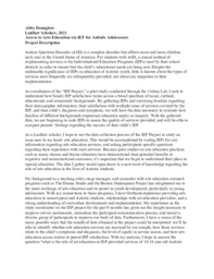 Research Proposal: Access to Arts Education for Autistic Students