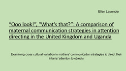 Presentation and research questions